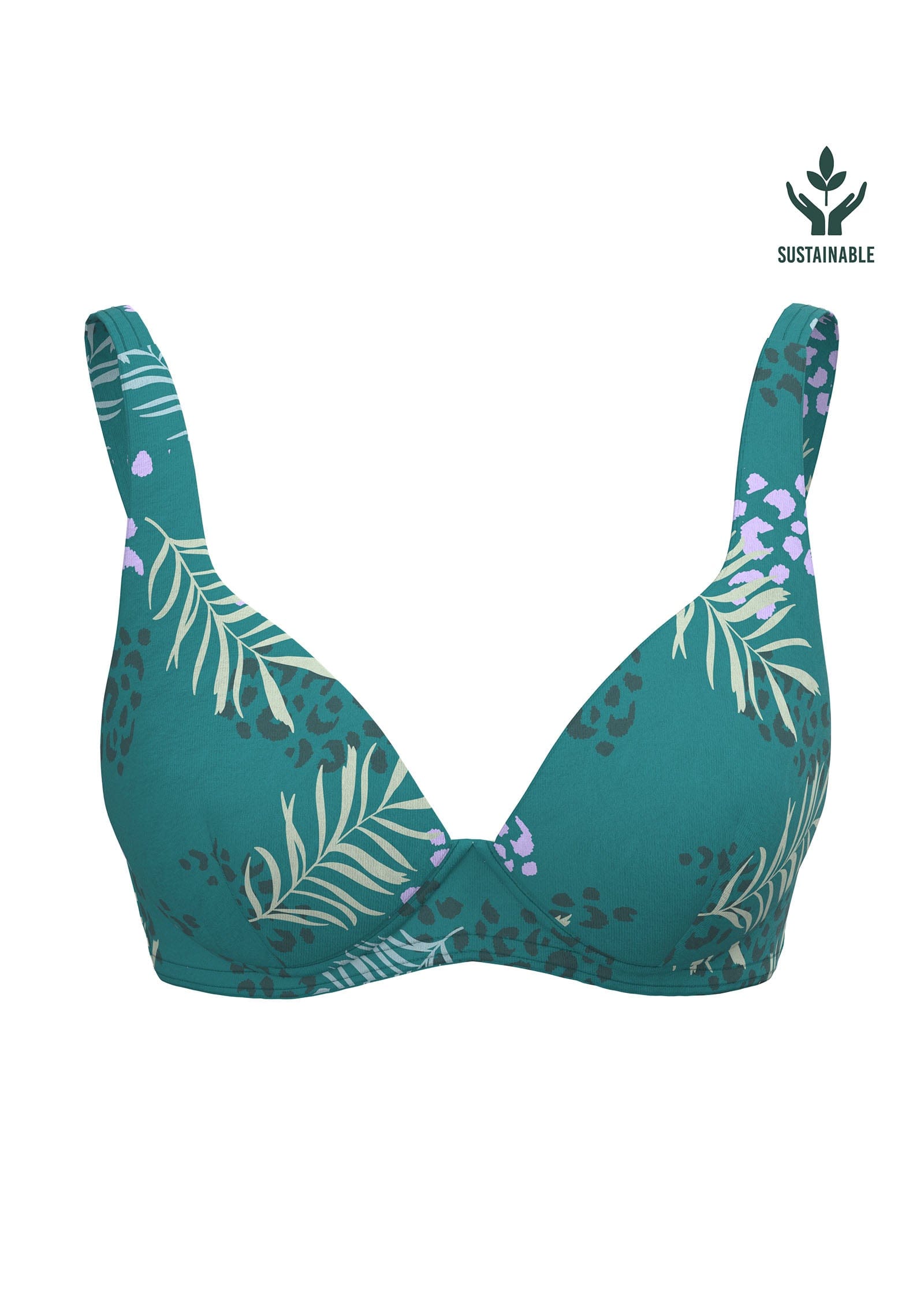 Sunseeker Elevated Animal Porcelain Green Plus Cup Underwire Bikini Top