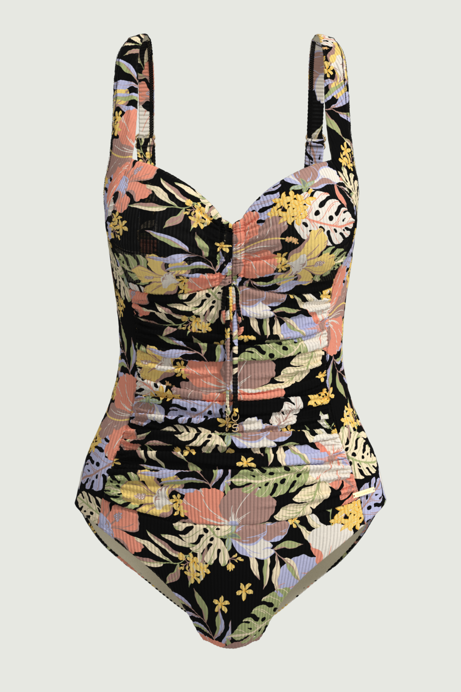 SunseekerDaydream Black Plus Cup Ruched Front Onepiece