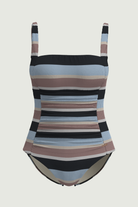 SunseekerSomeday Stripe Black Plus Cup Square Neck Onepiece