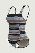 SunseekerSomeday Stripe Black Plus Cup Square Neck Onepiece