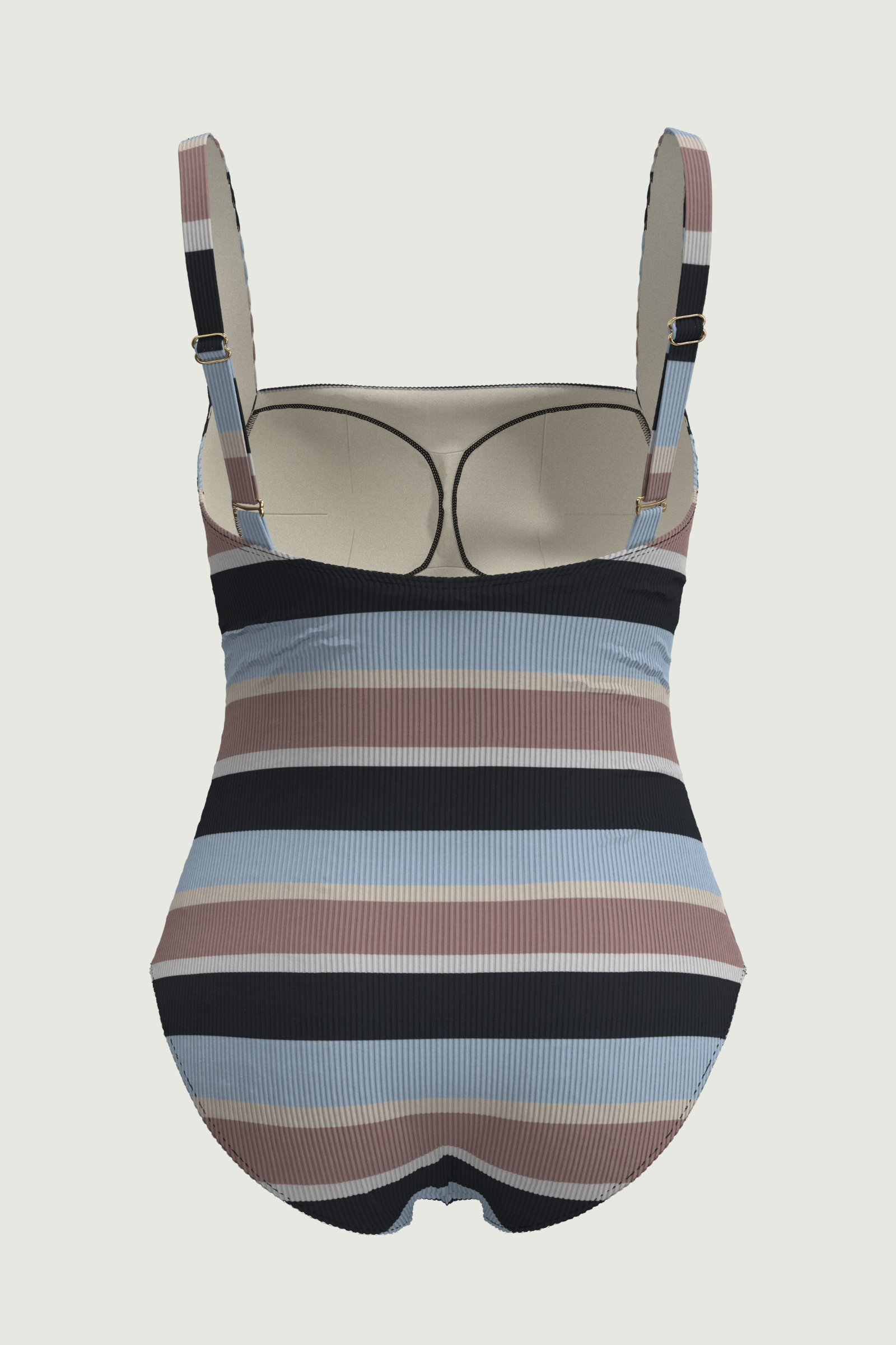 SunseekerSomeday Stripe Black Plus Cup Square Neck Onepiece