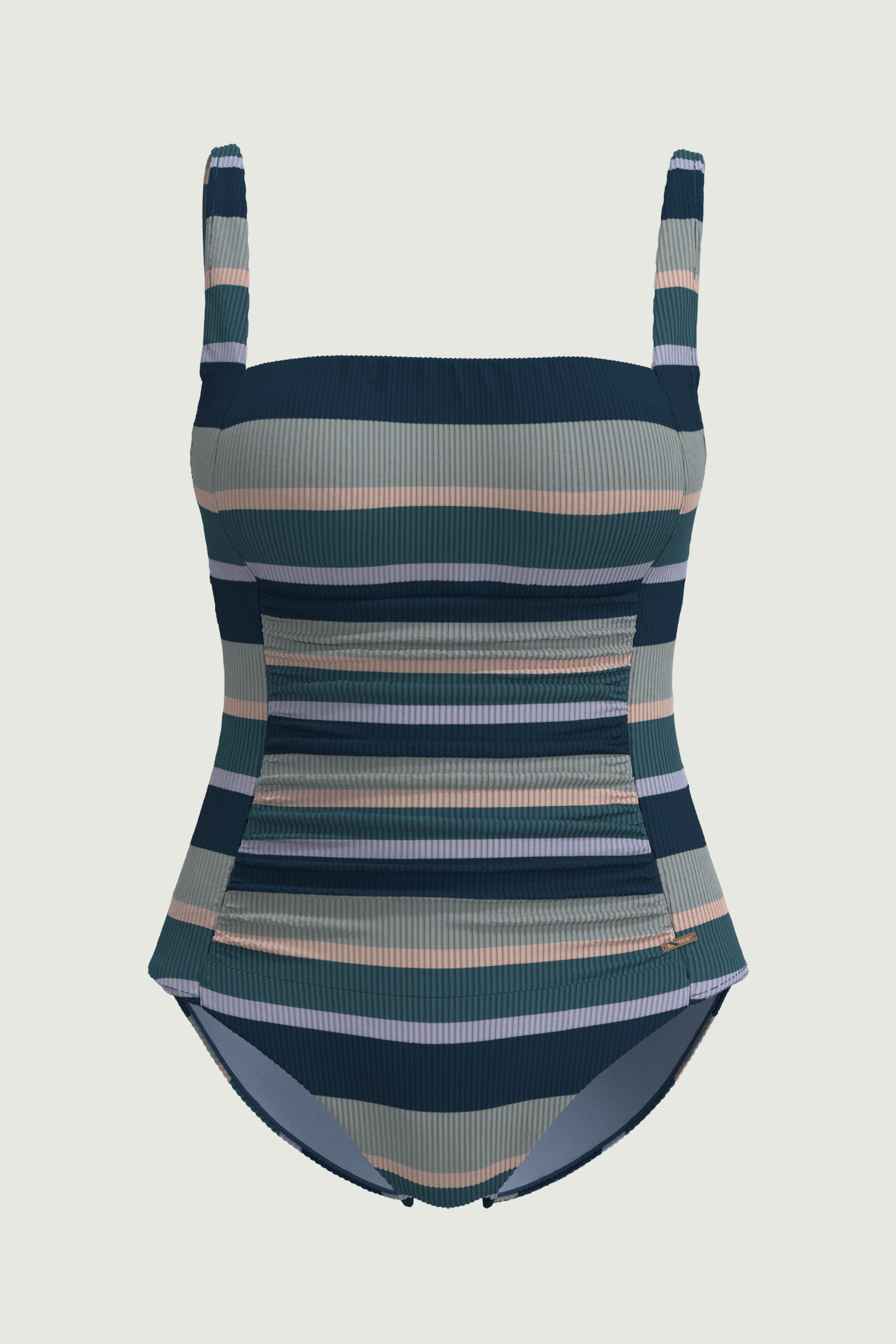 SunseekerSomeday Stripe Moonstone Plus Cup Square Neck Onepiece