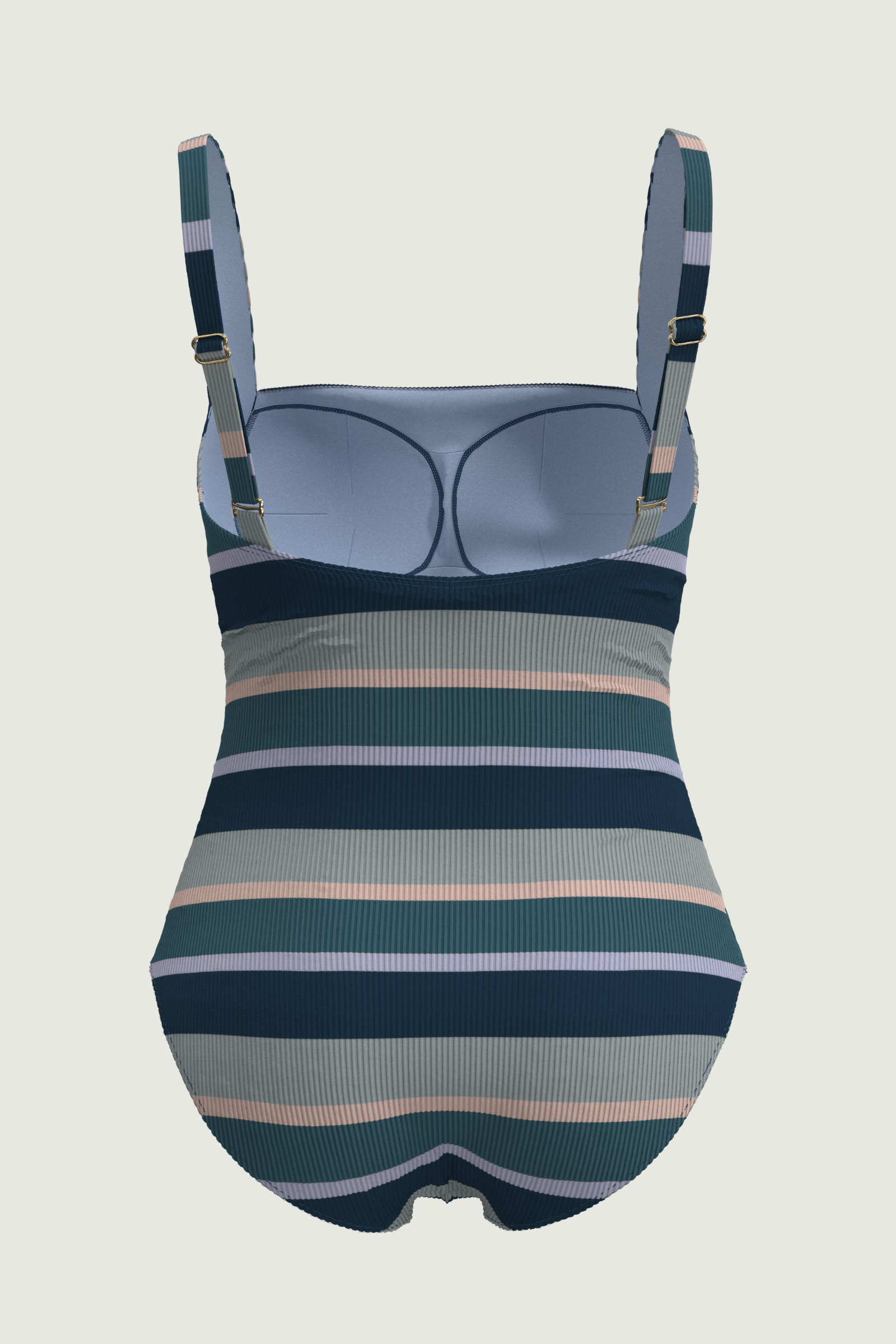 SunseekerSomeday Stripe Moonstone Plus Cup Square Neck Onepiece