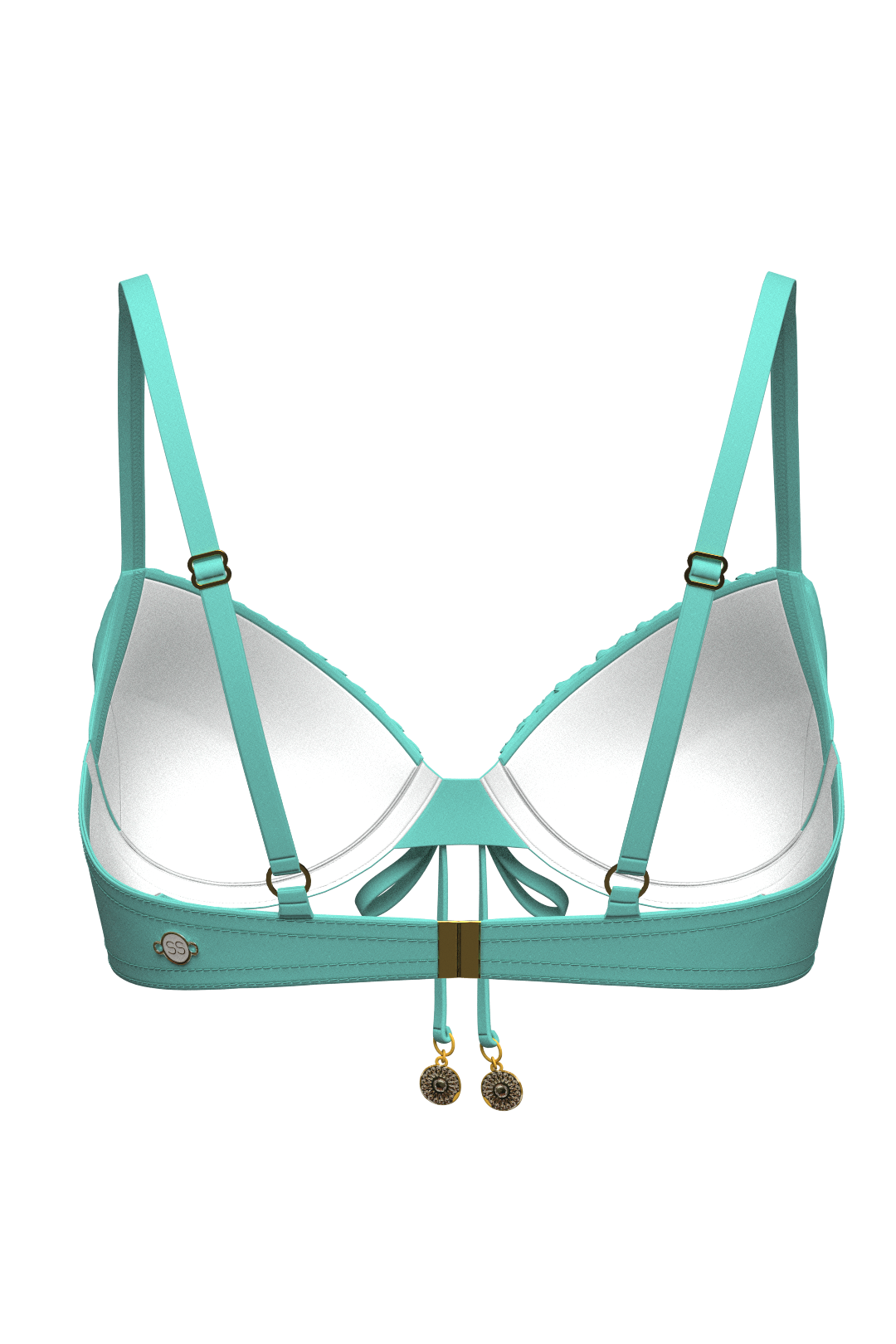 SunseekerCore Solid Mint Green Pintuck Tied Bikini Top