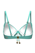SunseekerCore Solid Mint Green Pintuck Tied Bikini Top
