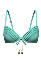 SunseekerCore Solid Mint Green Pintuck Tied Bikini Top