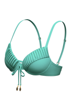 SunseekerCore Solid Mint Green Pintuck Tied Bikini Top
