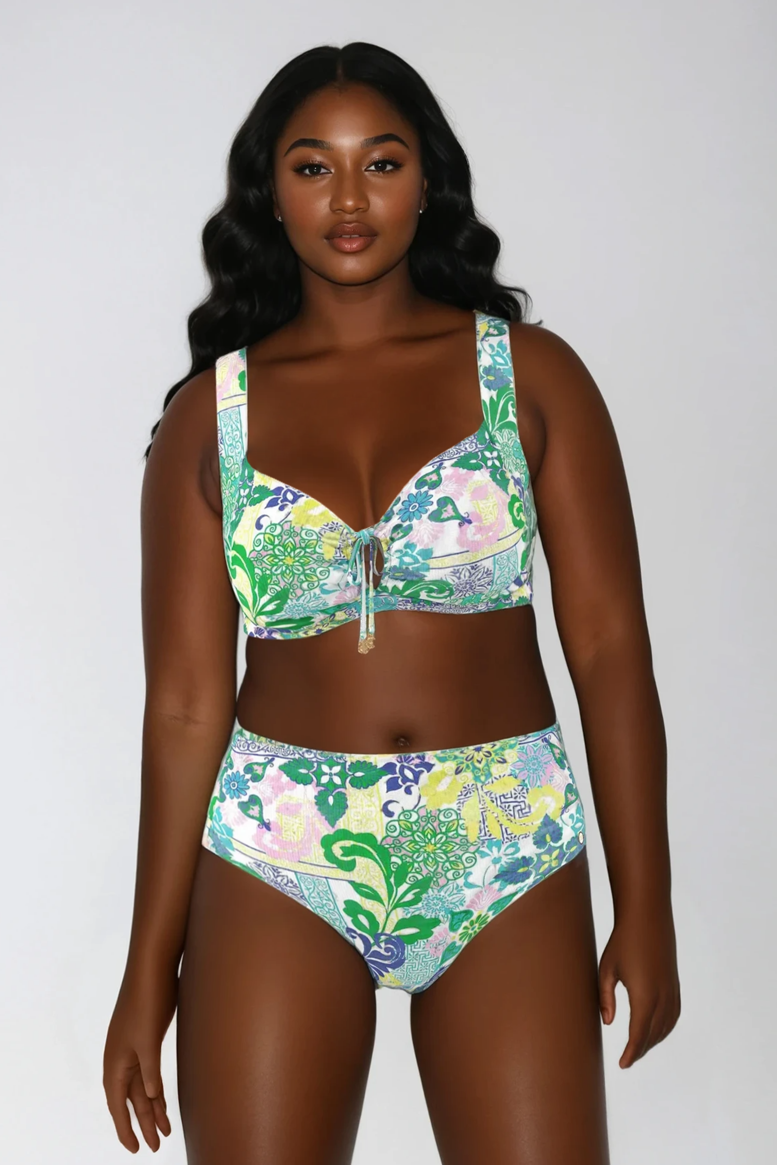 Sunseeker Psychedelic Boho Green Plus Cup Bikini Top Sunseeker Psychedelic Boho Green Plus Cup Bikini Top