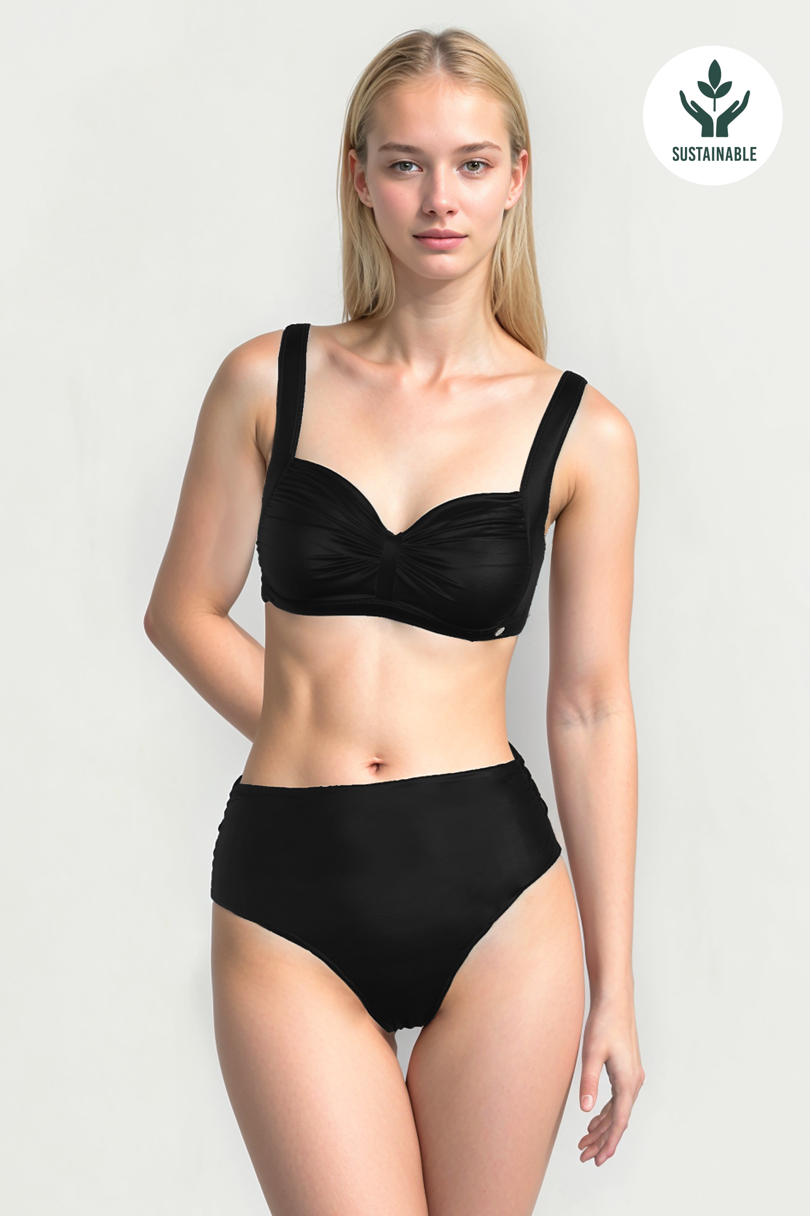 SunseekerCore Solid Black Plus Cup Bikini Top