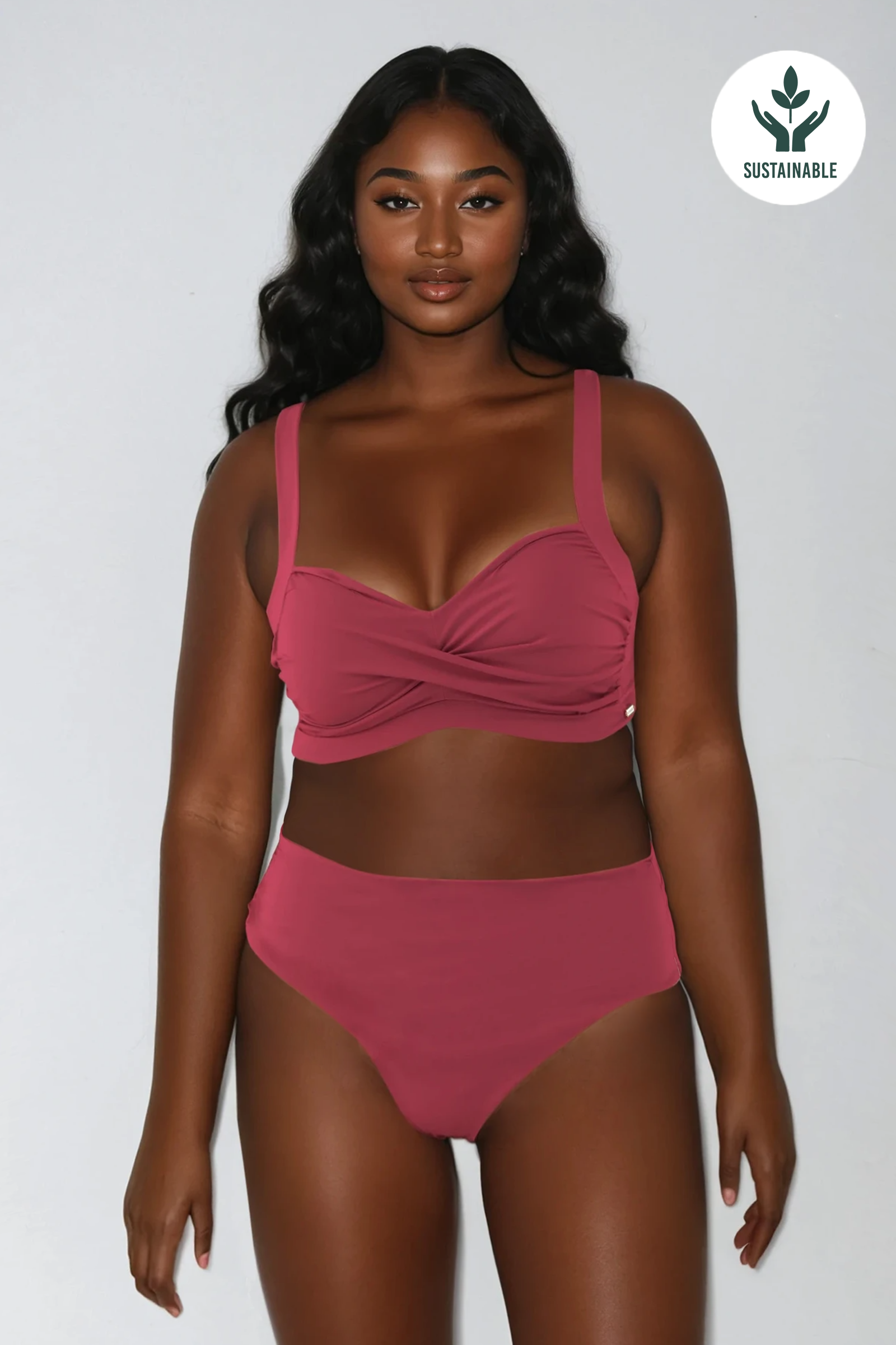 SunseekerCore Solid Sangria Plus Cup Bikini Top