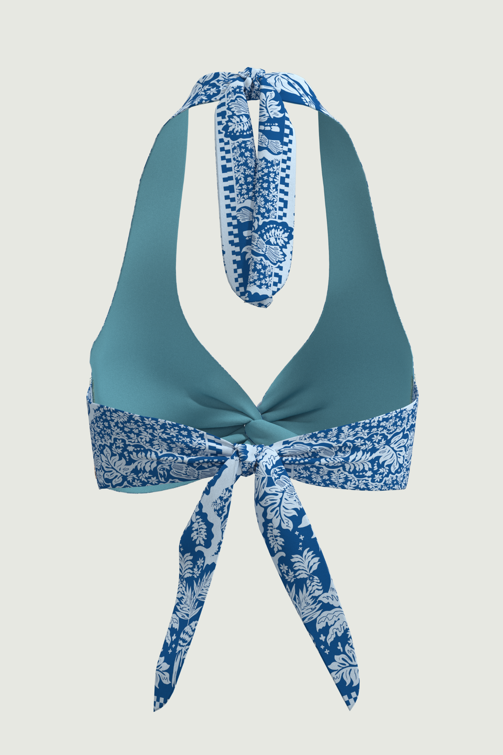 SunseekerSoulistic Blue Awe Plus Cup Twist Front Halter Bikini Top