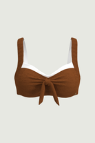 SunseekerDeep Dive Rustic Caramel Plus Cup Tie Front Bikini Top
