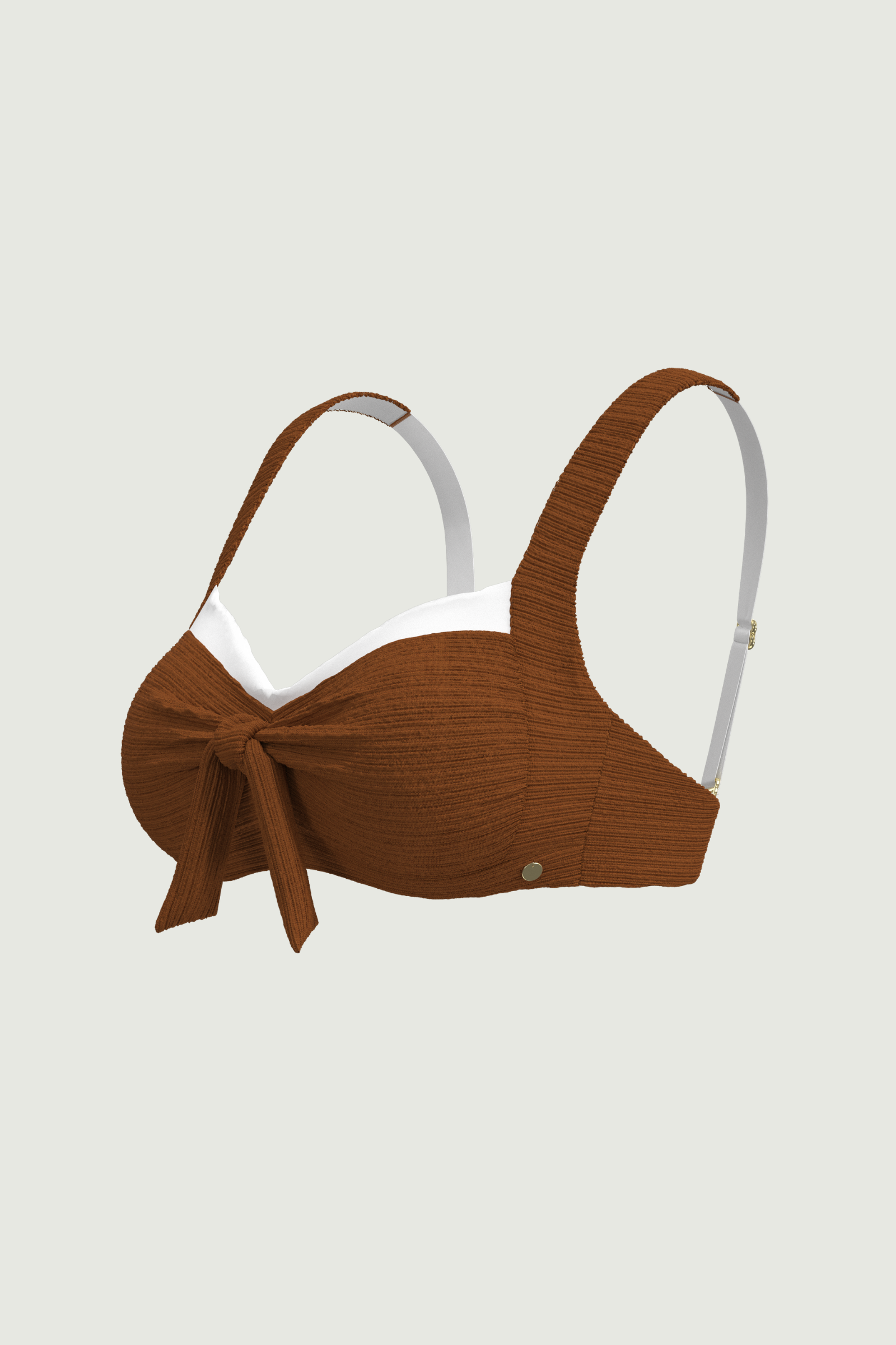SunseekerDeep Dive Rustic Caramel Plus Cup Tie Front Bikini Top