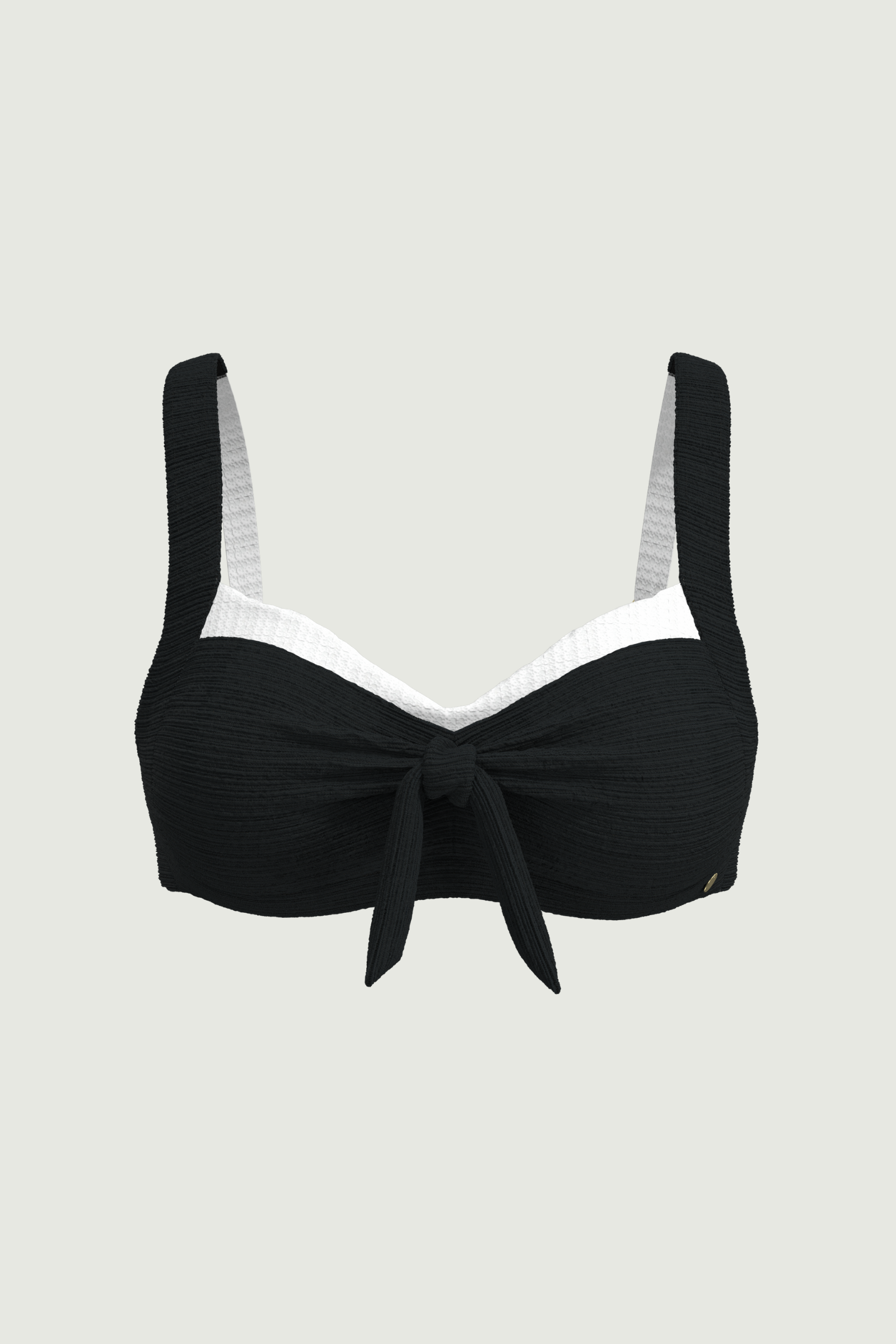 SunseekerDeep Dive Black Plus Cup Tie Front Bikini Top