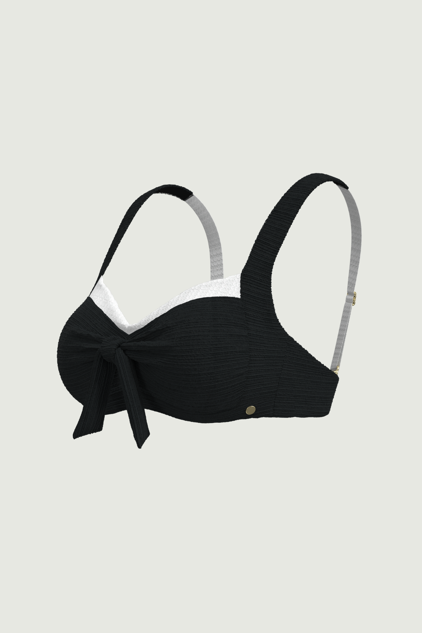 SunseekerDeep Dive Black Plus Cup Tie Front Bikini Top
