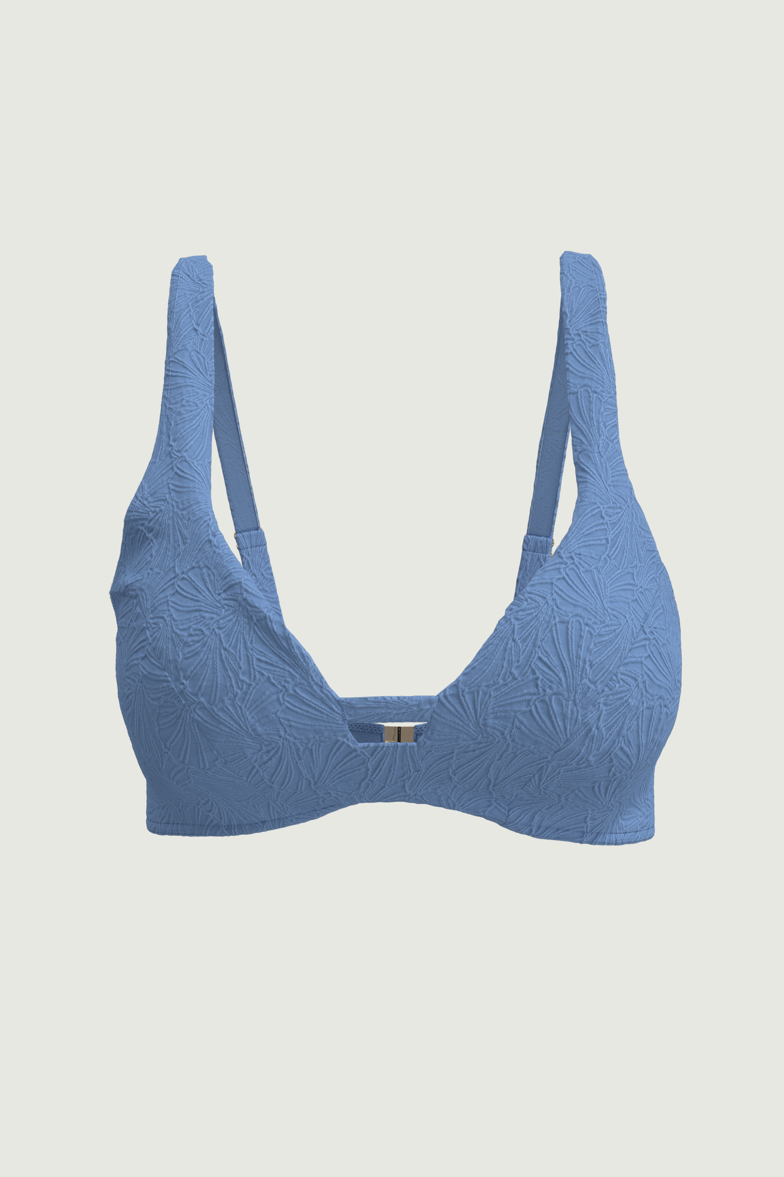 SunseekerCoco Cool Penny Blue Plus Cup Plunge Bikini Top