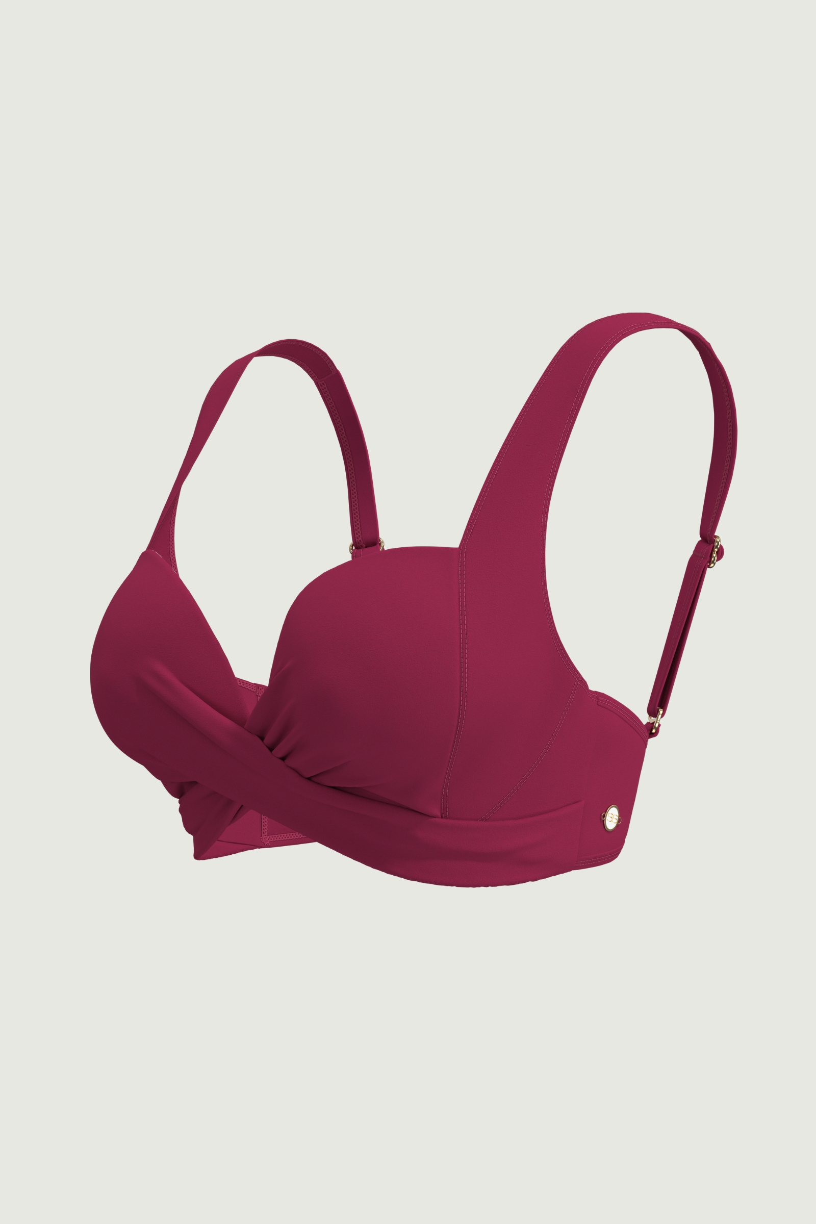 SunseekerCore Solid Vigneto Plus Cup Cross Front Bikini Top