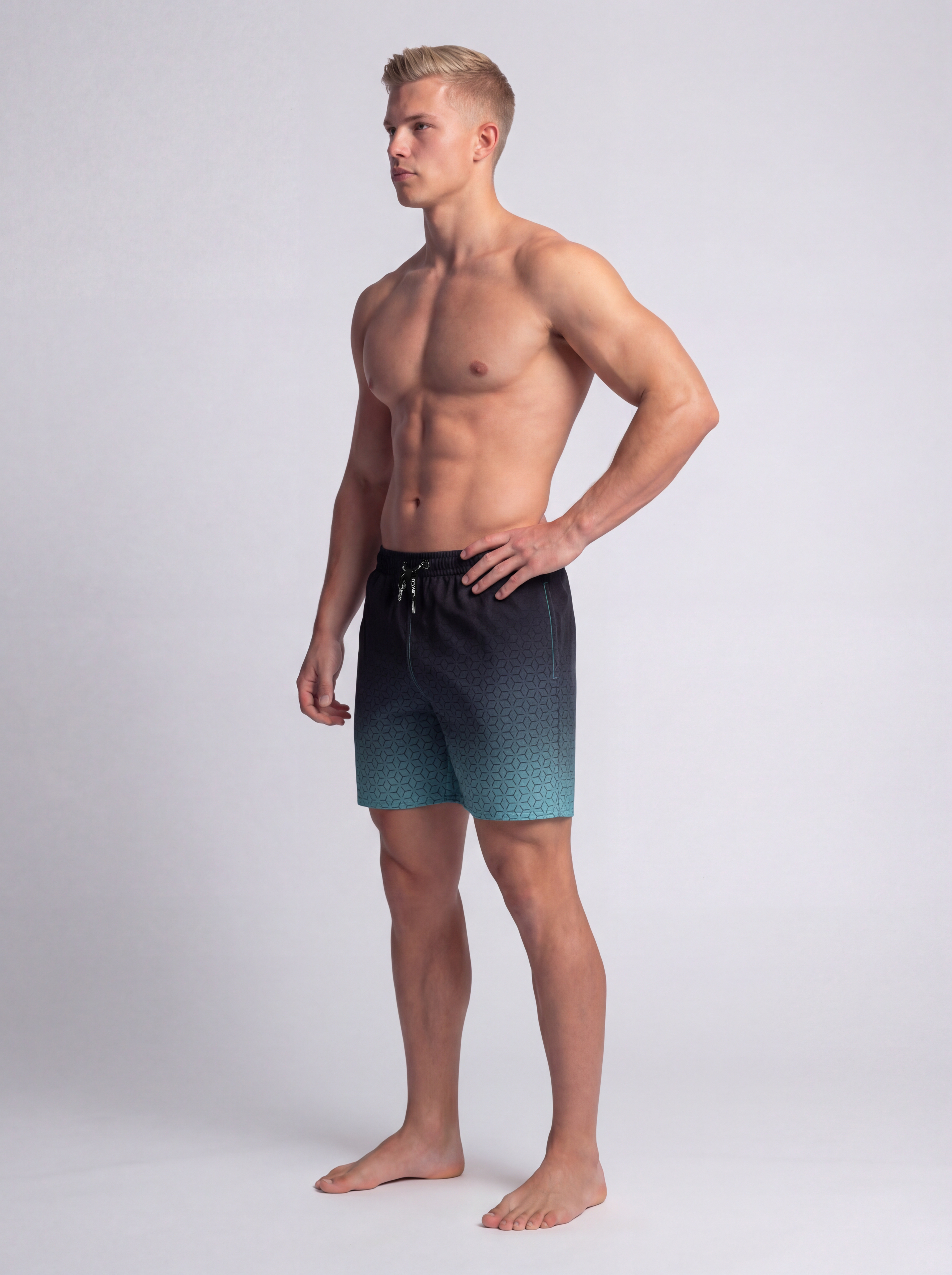 SunseekerAqua Gradient Drawstring Elastic Waistband 16" Boardshorts