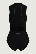 SunseekerCerulean Black Zip Front Sleeveless Onepiece