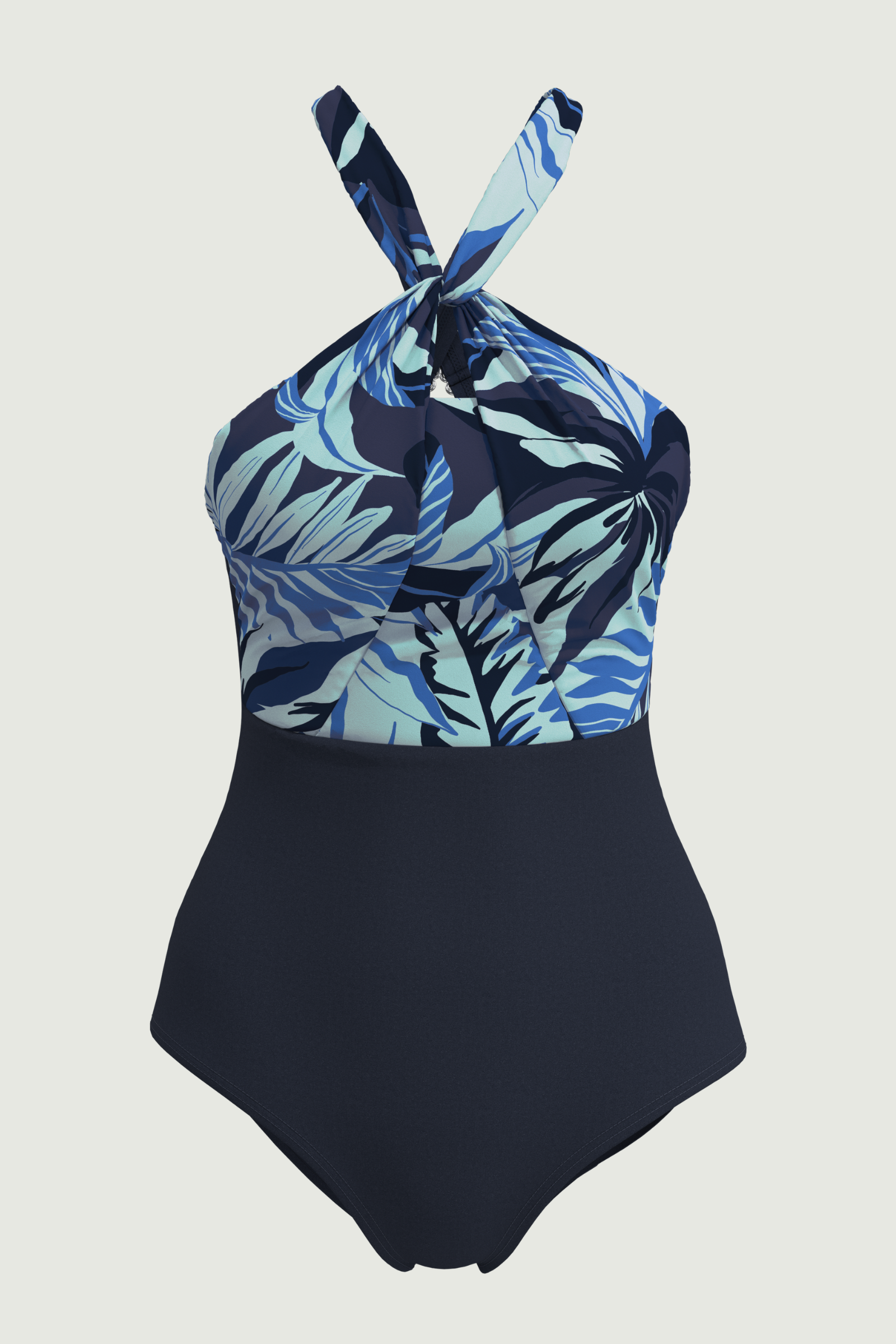 SunseekerSouth Tropicana Blue Twist Halter Neck Onepiece