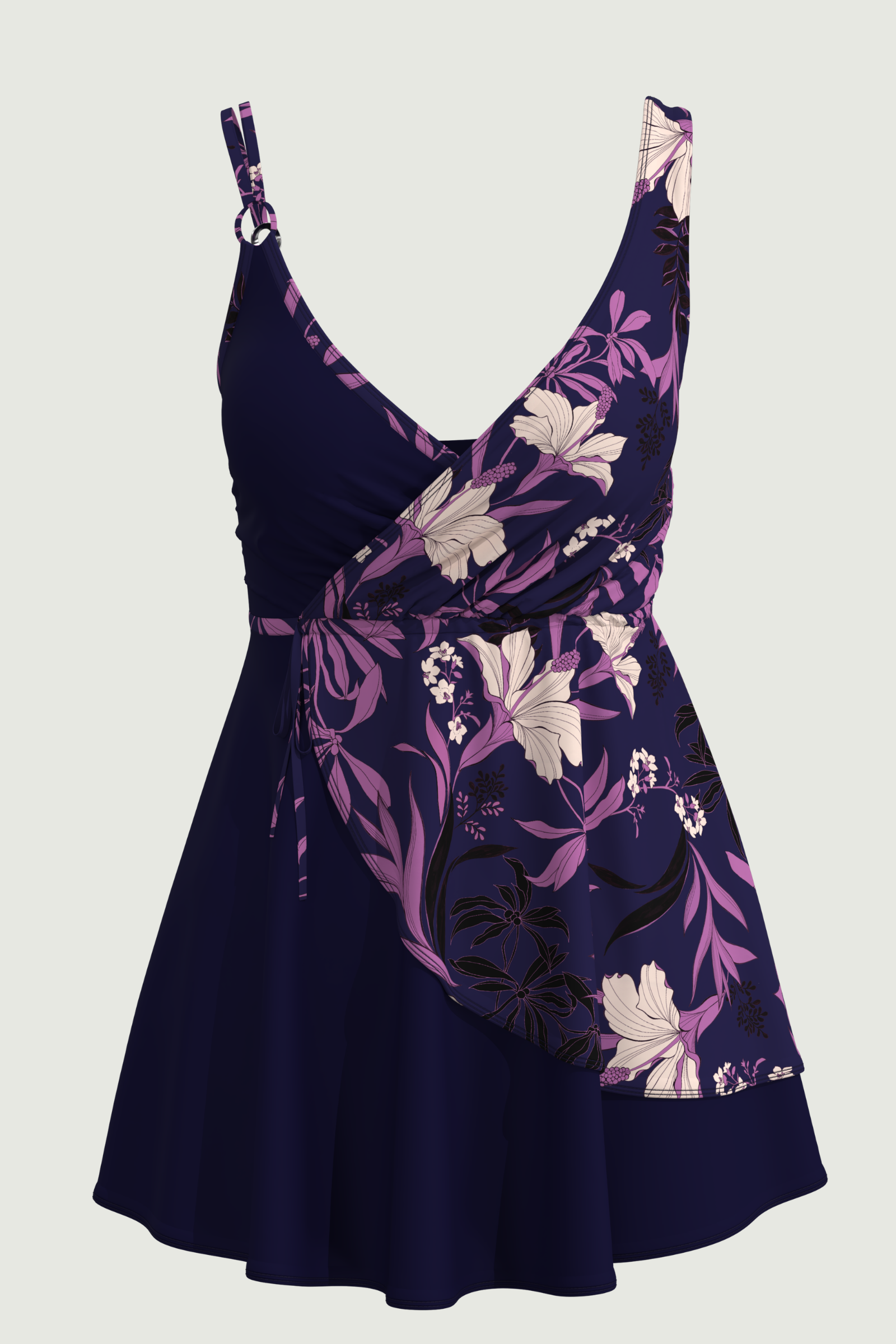 SunseekerWild Hibiscus Indigo Cross Front Swimdress