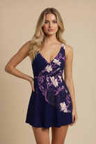 SunseekerWild Hibiscus Indigo Cross Front Swimdress