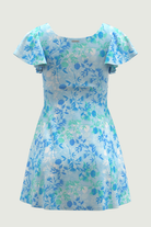SunseekerBlooming Grace Blue Twist Front Short Sleeves Swimdress