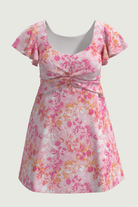 SunseekerBlooming Grace Pink Twist Front Short Sleeves Swimdress