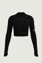 SunseekerCerulean Black Crop Zip-up Rashguard