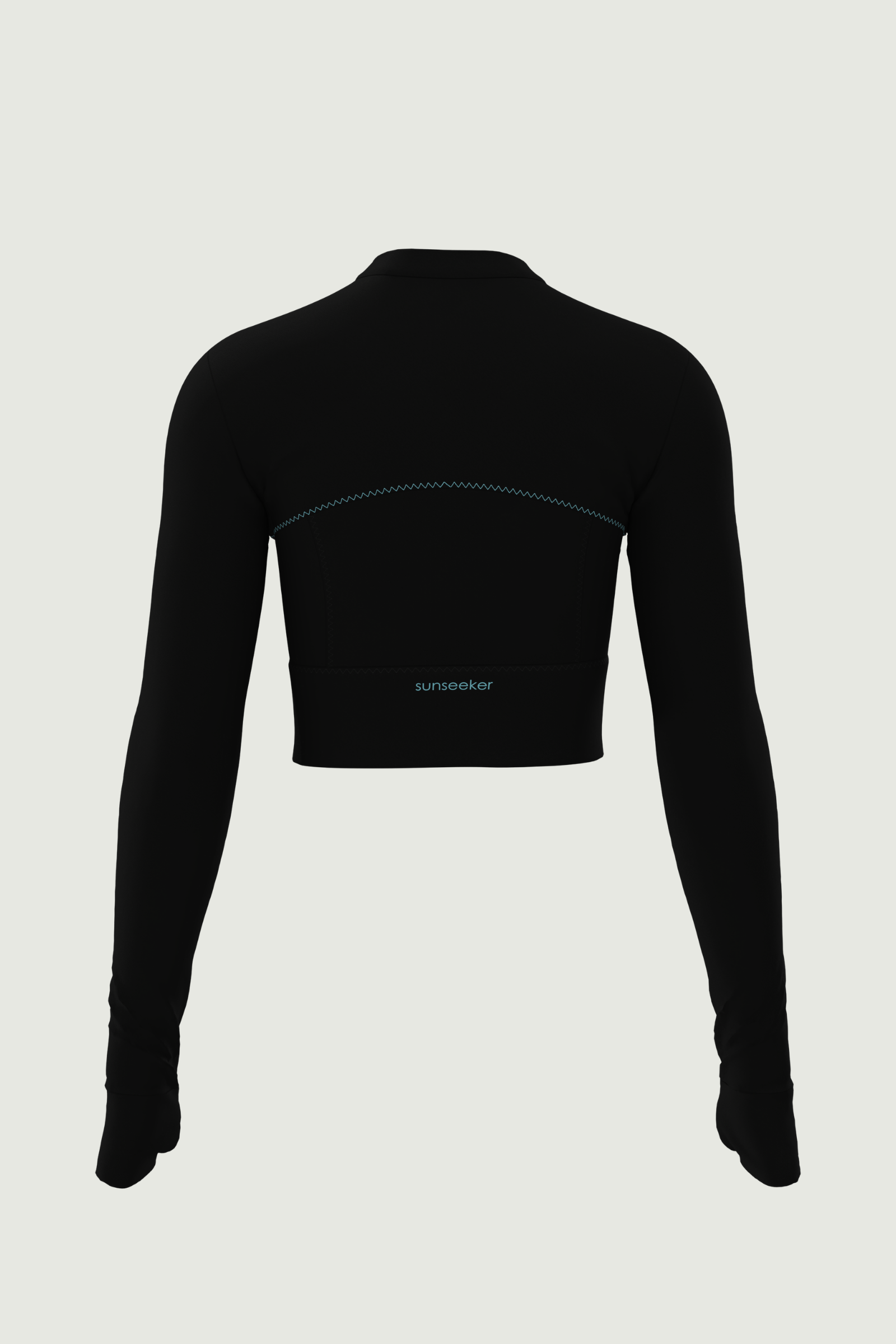 SunseekerCerulean Black Crop Zip-up Rashguard