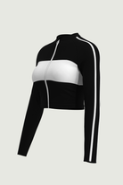 SunseekerSoulistic Solid Black Crop Zip Front Rashguard