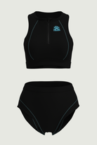 SunseekerCerulean Black Zip Front Crop Top Set