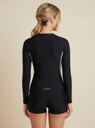 SunseekerNoir Wave Black Zip Front Rashguard Set