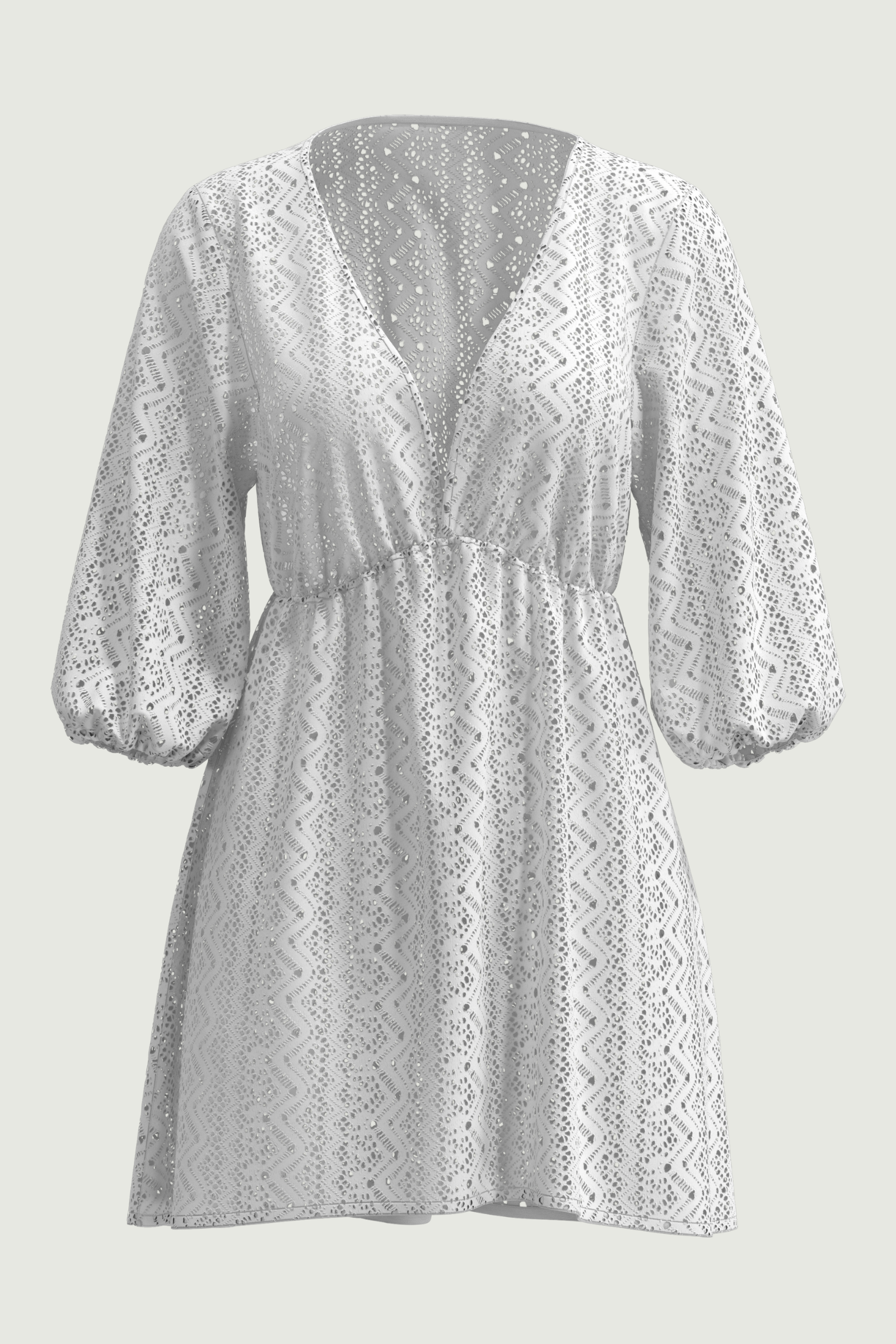 SunseekerCrochet White V-neck Dress