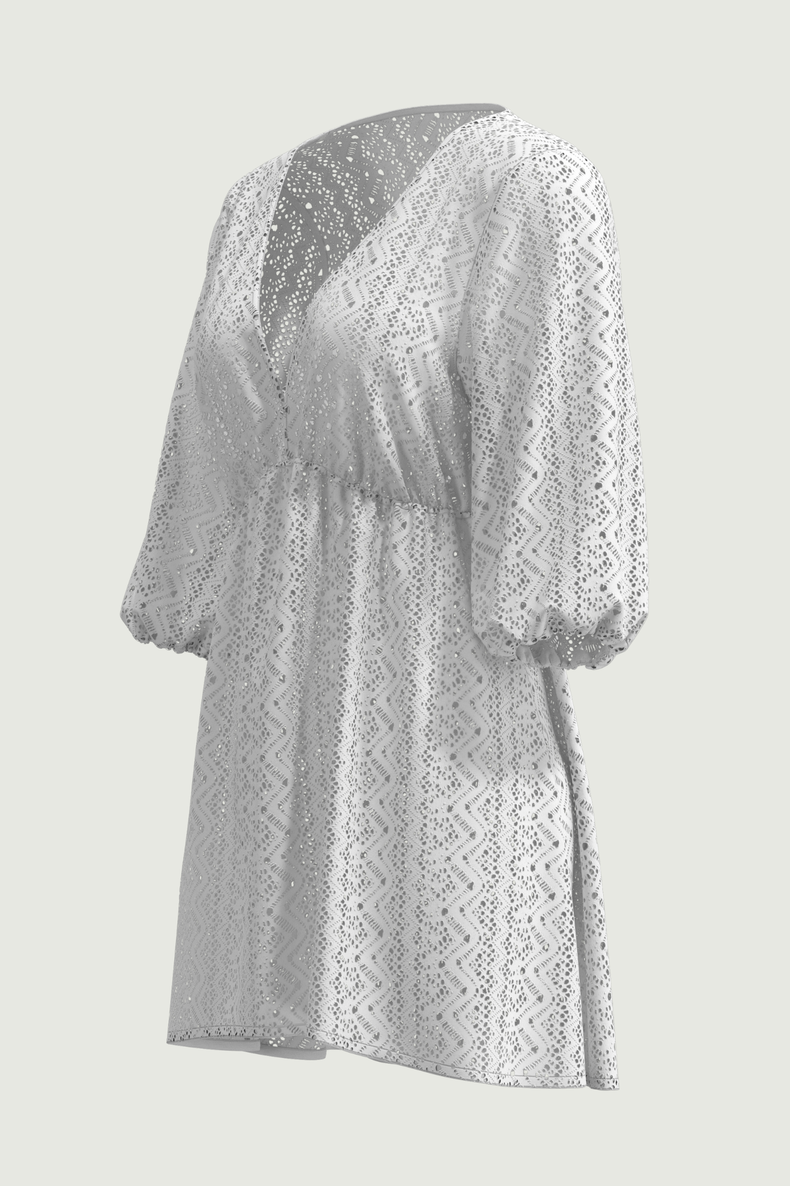 SunseekerCrochet White V-neck Dress