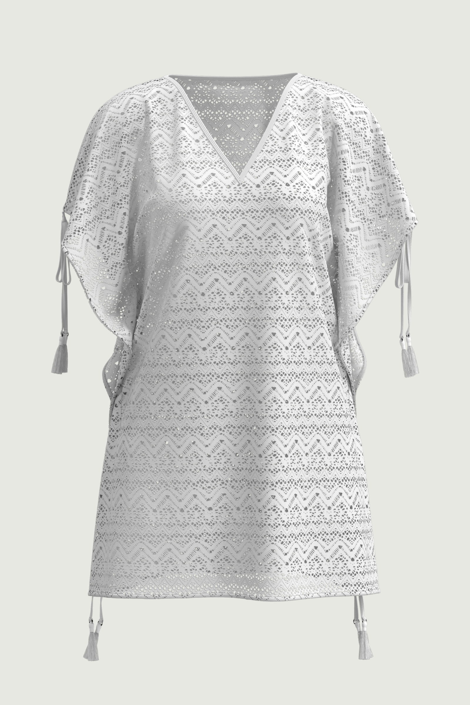 SunseekerCrochet White Tassels Kaftan