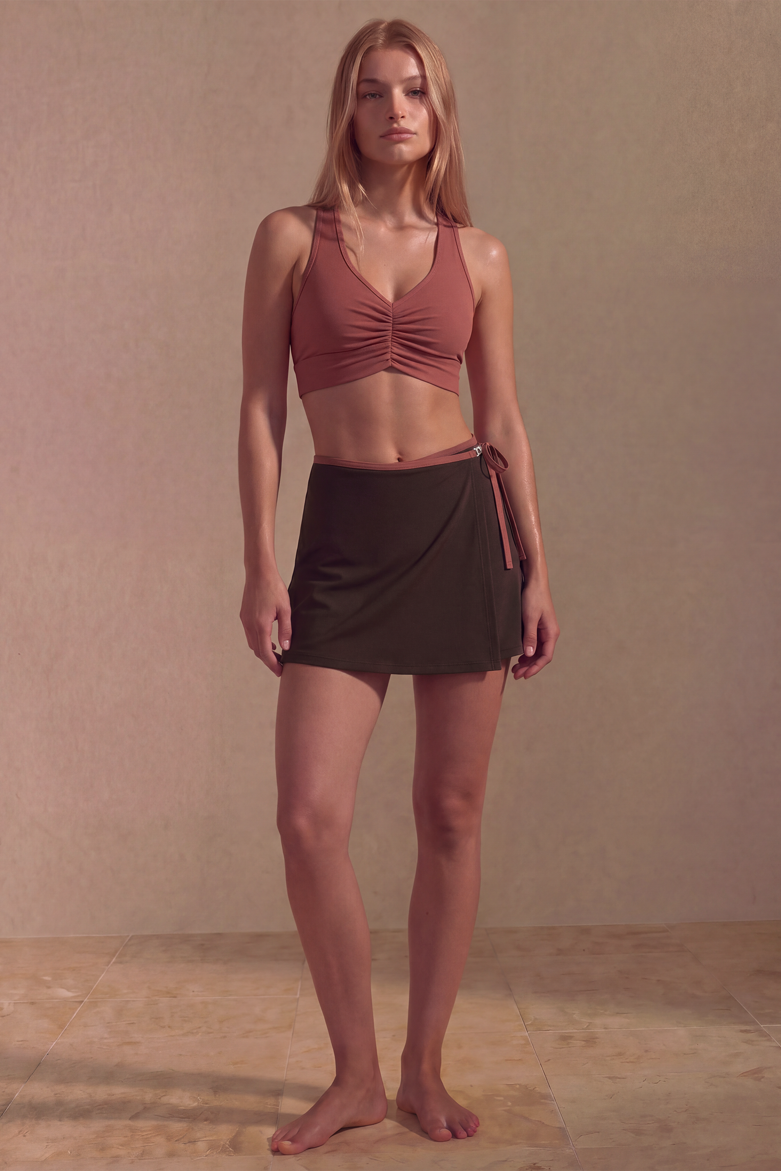 SunseekerChicory Coffee Wrap Front Jersey Skirt