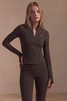SunseekerChicory Coffee Define Cropped Slim Fit Jacket