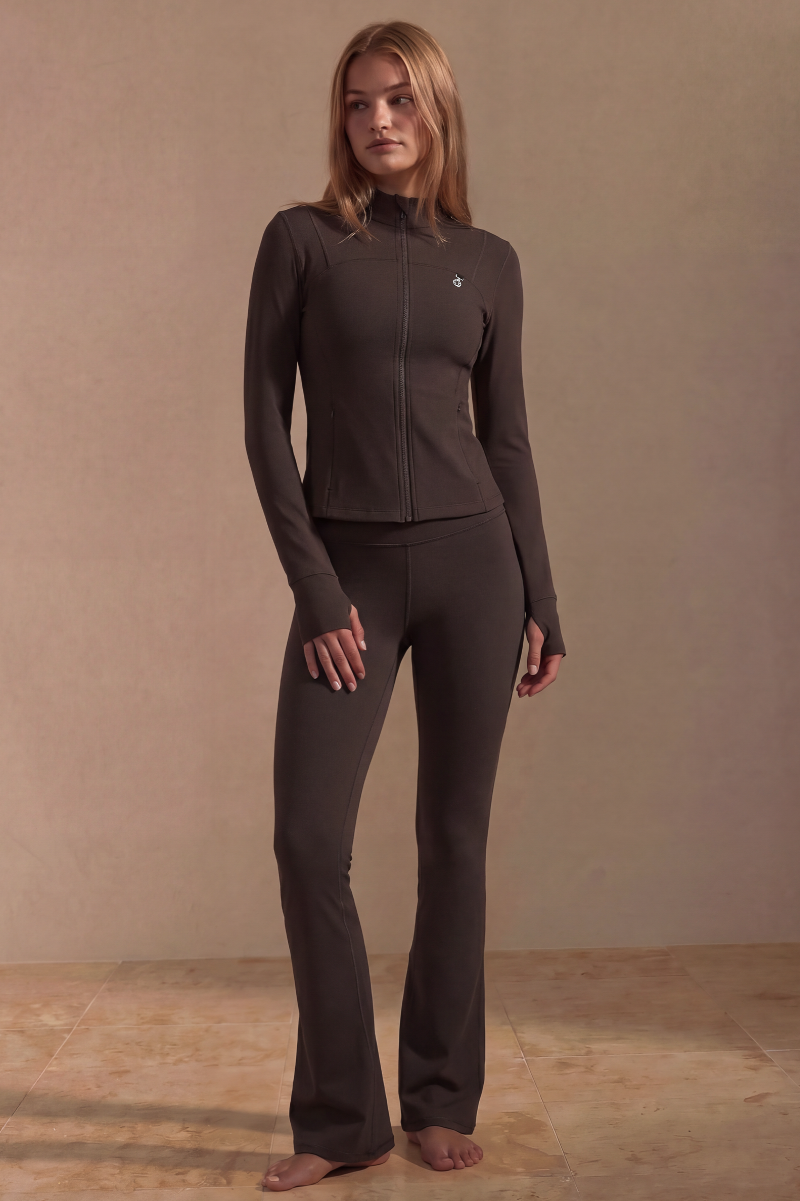 SunseekerChicory Coffee Foldover Flare Pants