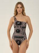 SunseekerDesert Palm Black Asymmetric Onepiece