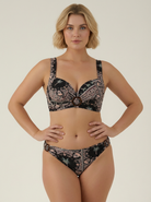 SunseekerDesert Palm Black Plus Cup Ring Bikini Top