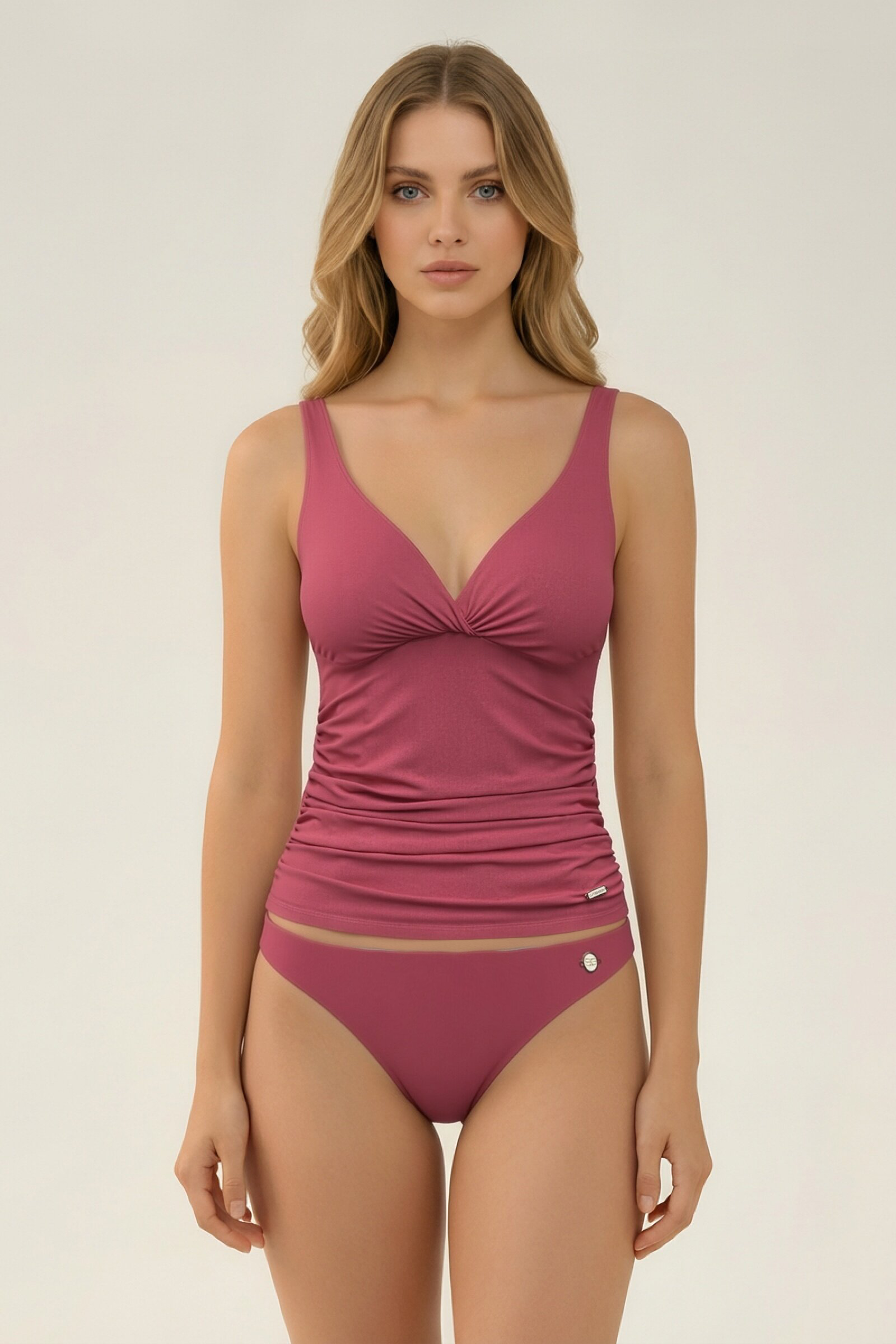 SunseekerCore Solid Sangria Plus Cup Cross Front Tankini