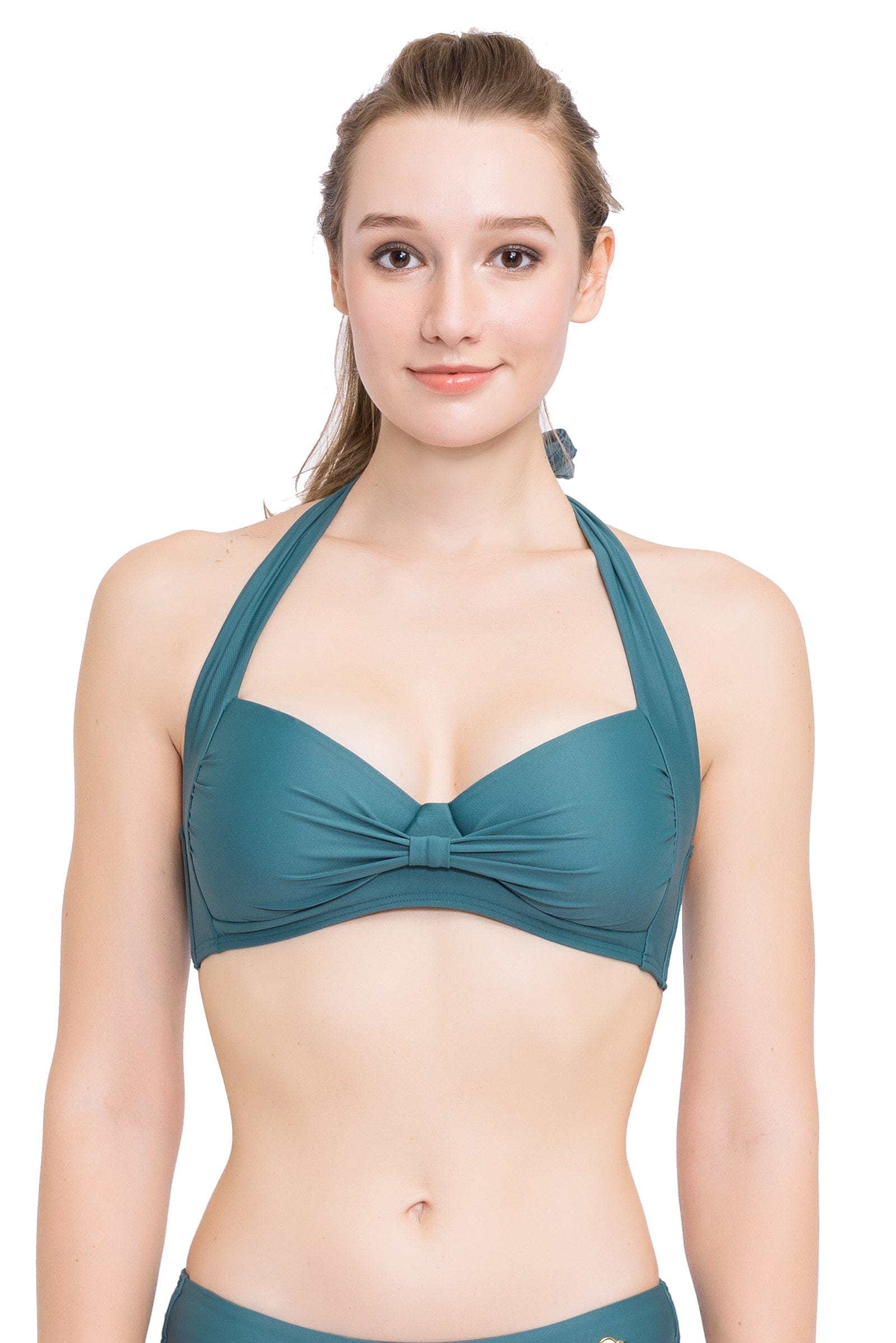 Bikini Tops Core Solid Atlantic Deep Halter Bikini Top - Sunseeker