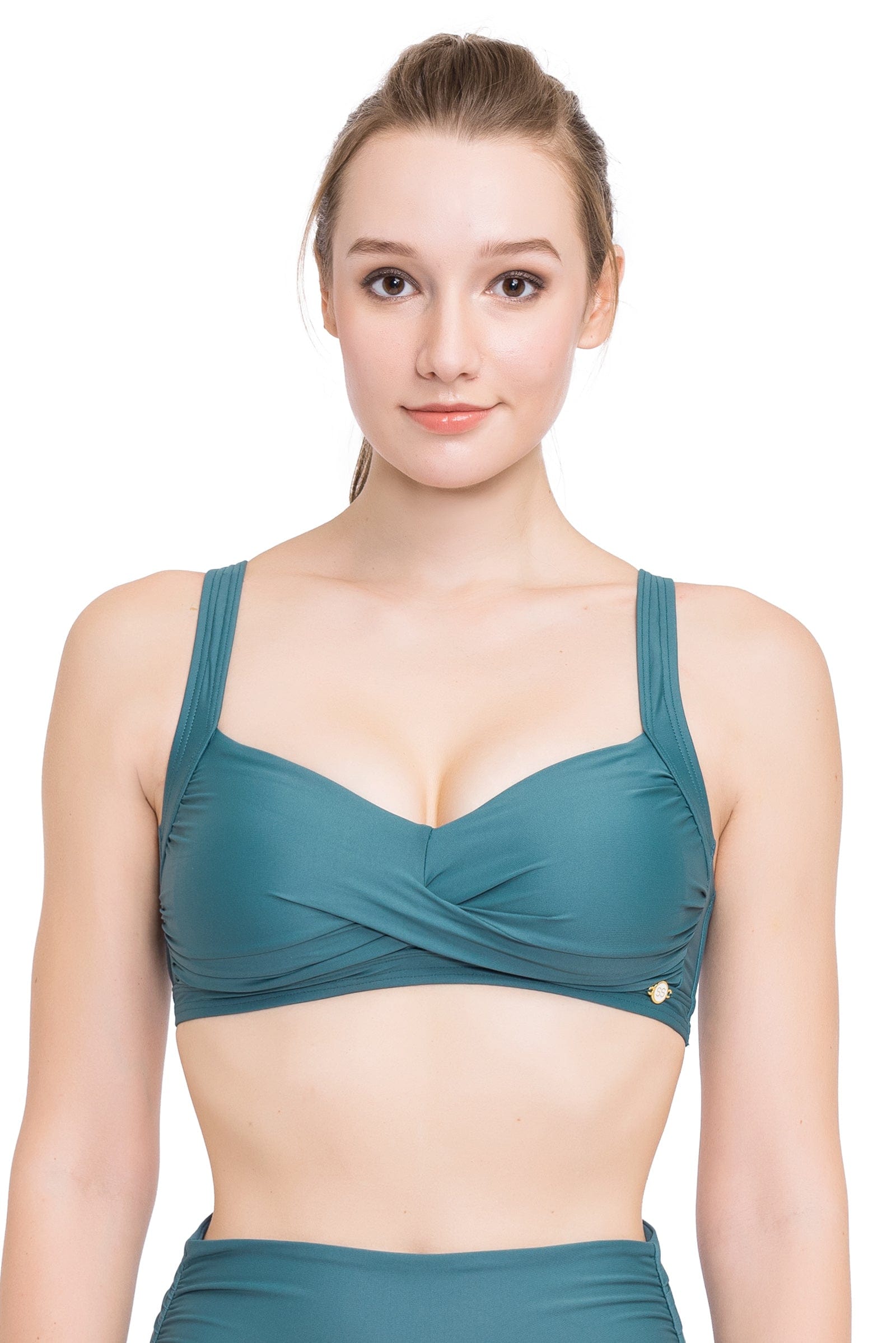 Plus Cup Bikini Tops Core Solid Atlantic Deep Plus Cup Bikini Top - Sunseeker
