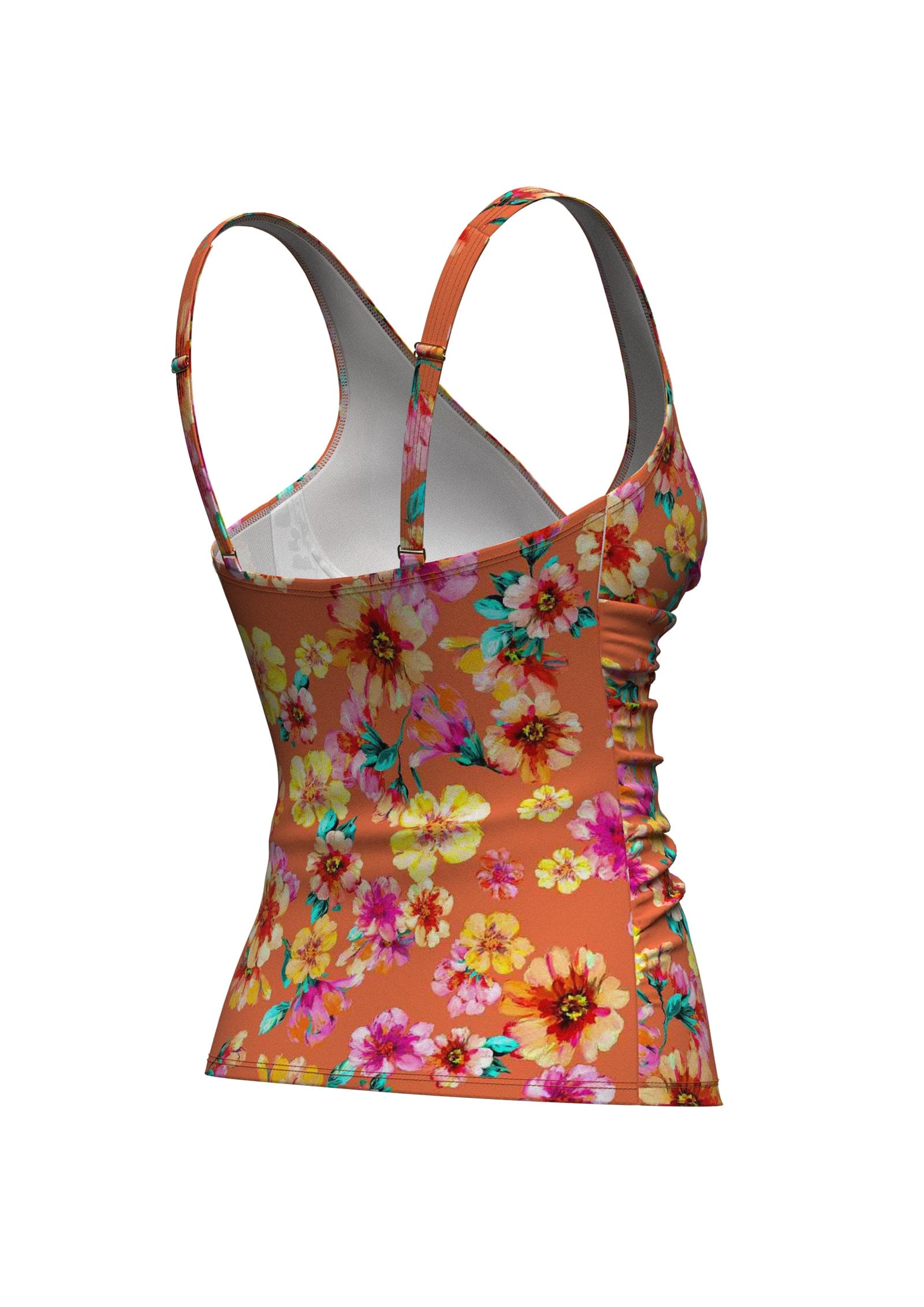 Sunseeker Vibrant Vacation Spicy Orange Plus Cup Tankini Top