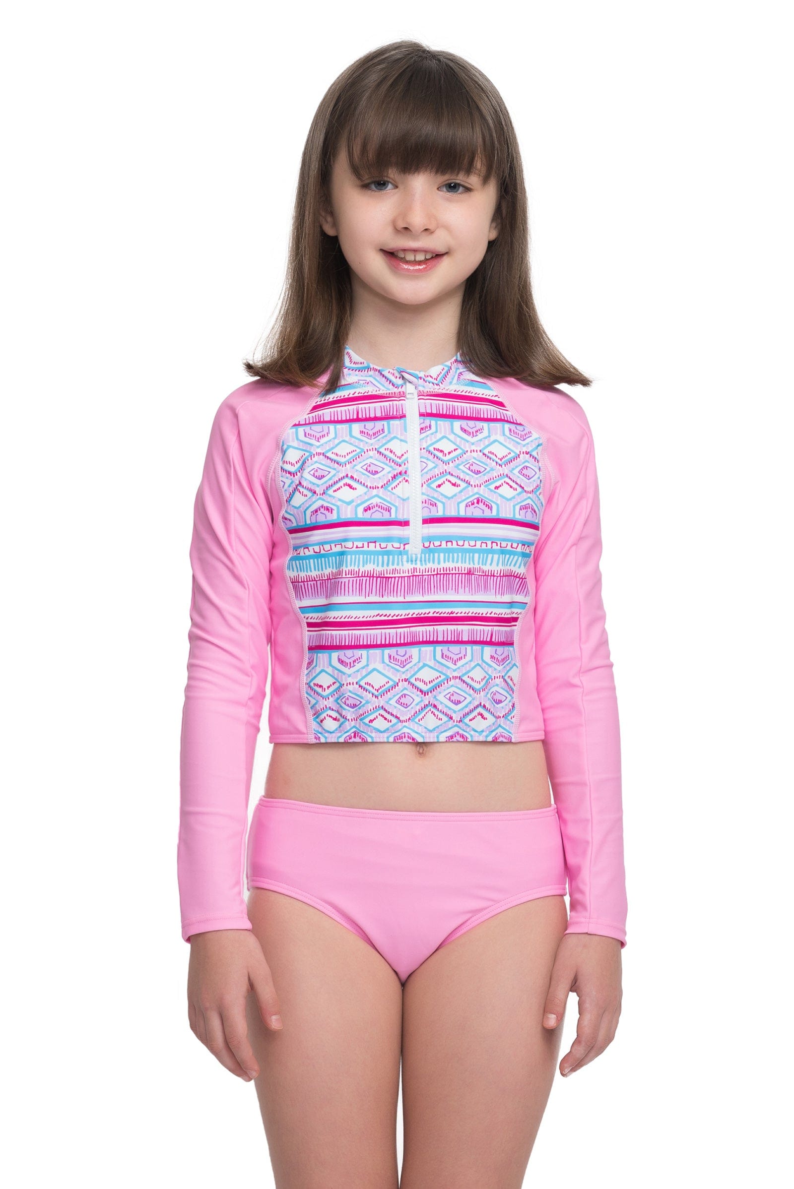 Sunseeker Spring blossom long sleeve zip up rash guard set Sunseeker Spring blossom long sleeve zip up rash guard set